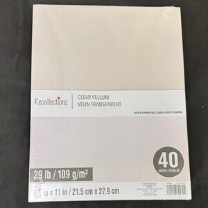 Recollections Clear Vellum Paper Pack - White 29lb 8.5in x 11 inches 40 sheets